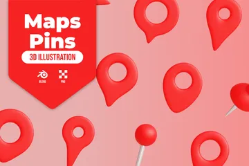 Alfinete de mapas Pacote de Icon 3D