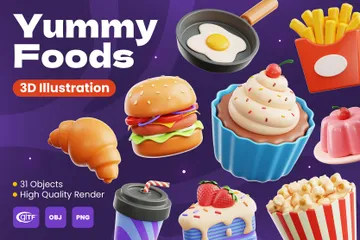 Aliments délicieux Pack 3D Icon