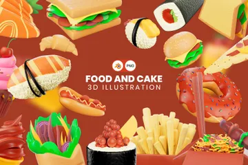 Aliments et gâteaux Pack 3D Icon