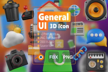 Allgemeine Benutzeroberfläche 3D Icon Pack