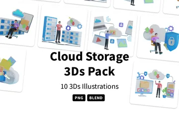 Almacenamiento en la nube Paquete de Illustration 3D