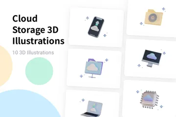 Almacenamiento en la nube Paquete de Illustration 3D