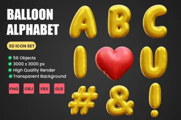 Alphabet de ballon Pack 3D Icon