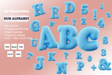 Alphabet en gomme Pack 3D Icon