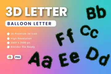 Alphabet Letter Wreath 3D Illustration Pack
