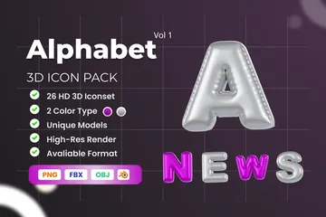 Alphabet Vol 1 3D Icon Pack