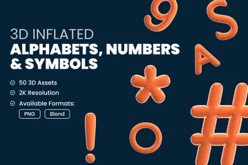 Alphabets, nombres et symboles Pack 3D Icon