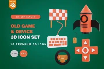 Altes Spiel und Gerät 3D Illustration Pack