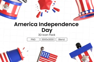 アメリカ独立記念日 3D Iconパック