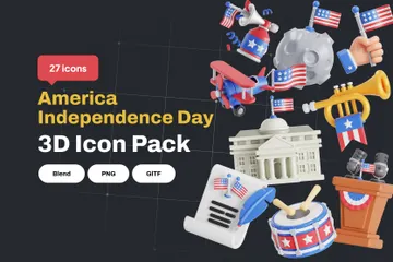 America Independence Day 3D Icon Pack