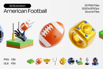 Amerikanischer Fußball 3D Illustration Pack