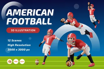 American Football 3D Illustration Pack
