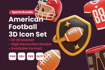 American Football 3D Icon Pack