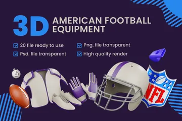 American Football Ausrüstung 3D Icon Pack