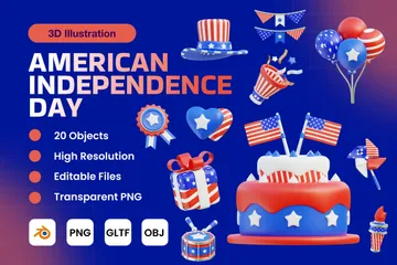 アメリカ独立記念日 3D Iconパック