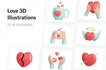 Amor Pacote de Illustration 3D