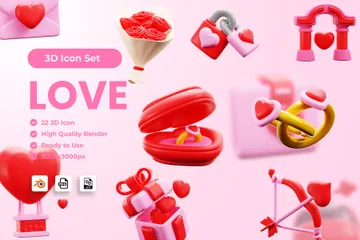 Amor Pacote de Icon 3D