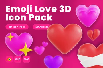 Amor emoji Paquete de Icon 3D