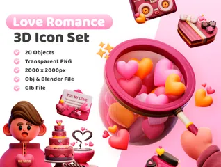 Romance de amor Paquete de Icon 3D
