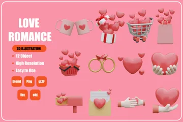 Romance de amor Paquete de Icon 3D