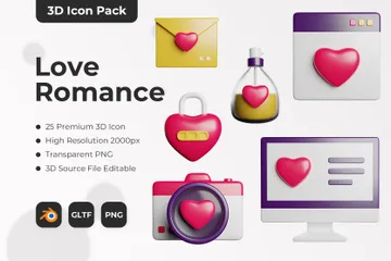 Amor Romance 3D Icon Pack