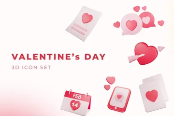 Me encanta San Valentín Paquete de Icon 3D