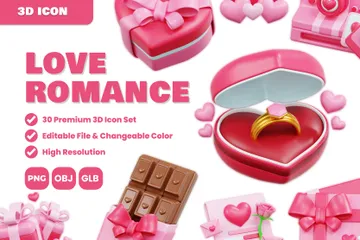 Amour et romance Pack 3D Icon