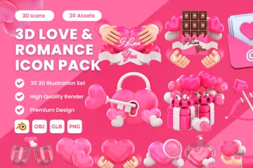 Amour et romance Pack 3D Icon