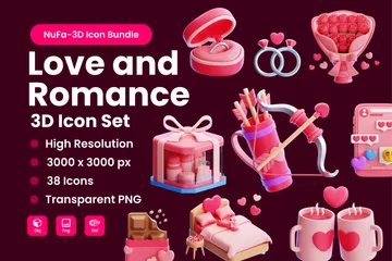 Amour et romance Pack 3D Icon