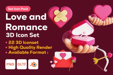 Amour et romance Pack 3D Icon