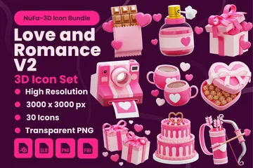 Amour et romance V2 Pack 3D Icon