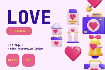 Amour et romance Pack 3D Icon