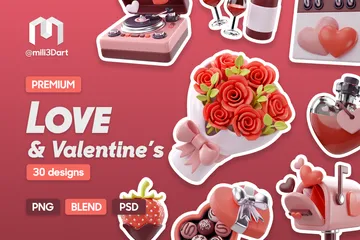 Amour et Saint-Valentin Pack 3D Icon