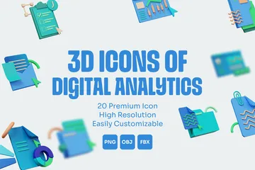 Análise Digital Pacote de Icon 3D