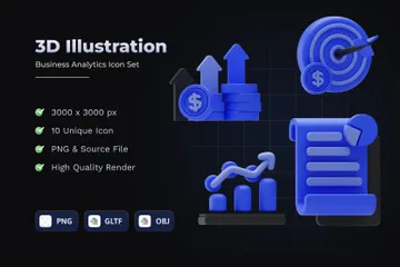 Análisis de negocio Paquete de Icon 3D