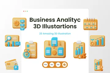 Analítica de Negocios Paquete de Illustration 3D