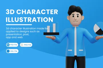 Analizador de Negocios 3D Illustration Pack