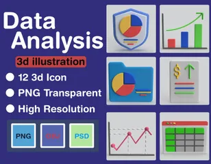 L'analyse des données Pack 3D Icon