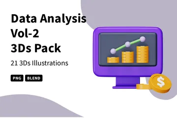 Analyse des données Vol-2 Pack 3D Icon