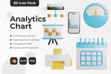 Analytics-Diagramm 3D Icon Pack