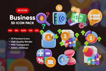 Analyse financière des entreprises Pack 3D Icon