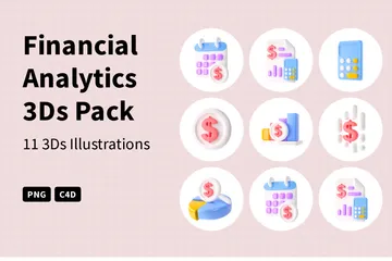 Analyse financière Pack 3D Icon