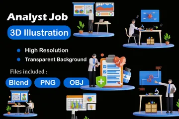 Analyst Job 3D Illustration Pack