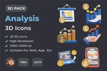 Analytics 3D Icon Pack