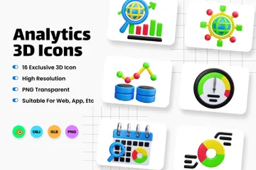 Analytics 3D Icon Pack