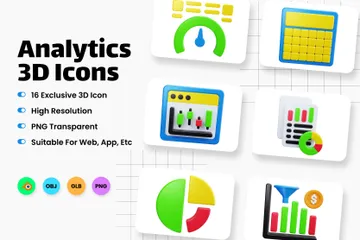 Analytics 3D Icon Pack