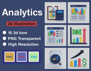 Analytics 3D Icon Pack