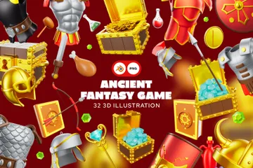 Ancient Fantasy Game 3D Icon Pack