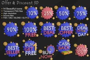 Angebot und Rabatt 3D Icon Pack