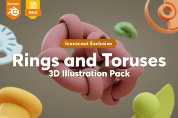 Anillos y toros Paquete de Illustration 3D